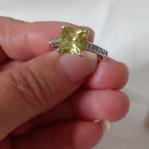 COPY - Light green stone silver ring
